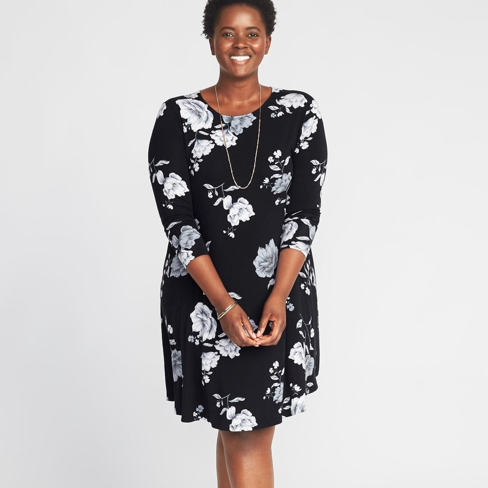 Old Navy Floral Long Sleeve Swing Dress